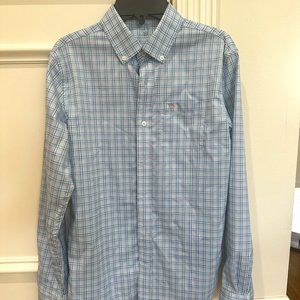 Southern Tide: Light blue plaid, performance long sleeve XL (16)